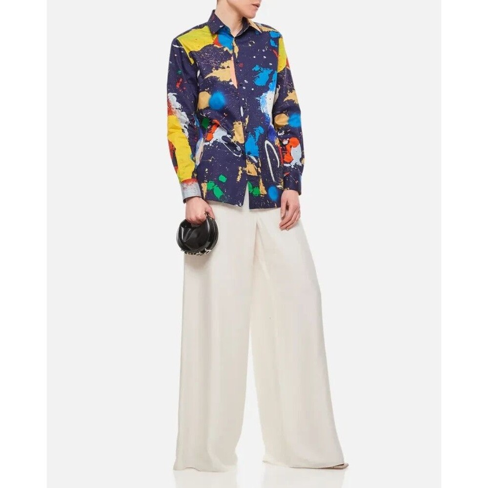 Ralph Lauren Collection Adrien Print Cotton Satin Shirt, size 2, NWT - Picture 15 of 15